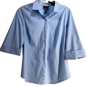 Liz Claiborne Career Button Front Shirt, 3/4 sleeves